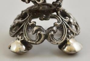 Ezüst(Ag) psumintartó, Dávid-csillaggal, kő berakással,  jelzett, m: 7,5 cm, bruttó: 43,3 g