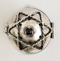 Ezüst(Ag) psumintartó, Dávid-csillaggal, kő berakással,  jelzett, m: 7,5 cm, bruttó: 43,3 g