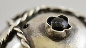 Ezüst(Ag) psumintartó, Dávid-csillaggal, kő berakással,  jelzett, m: 7,5 cm, bruttó: 43,3 g