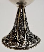 Ezüst(Ag) psumintartó, Dávid-csillaggal, kő berakással,  jelzett, m: 7,5 cm, bruttó: 45,3 g