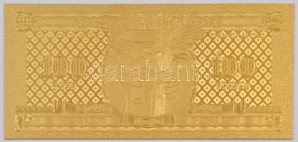 DN 100Ft aranyozott bankjegy replika T:I