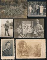 cca 1914-1945 Vegyes fotó tétel katonákról, főleg az első világháború időszakából, 12 db, 8x6 és 17x...