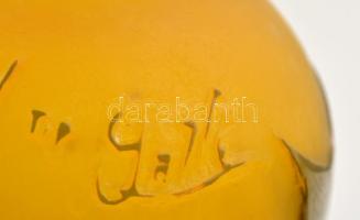 Gallé jelzéssel virágmintás váza, többrétegű, hibátlan, m: 19 cm