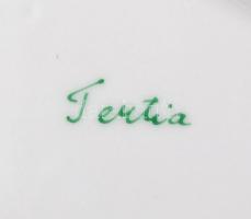 Herendi virágmintás porcelán tányér, 6+6 db, kézzel festett, jelzett, hibátlan, d: 22,5 és 25 cm