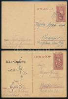 1940-1944 10 db munkaszolgálatos tábori lap különböző városokból