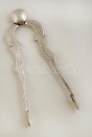 Ezüst (Ag.) cukorfogó, jelzett, mesterjeggyel, h:17,5 cm, nettó:54 g