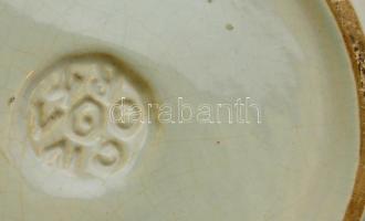 Iparművészi Vállalatos Gorka füles tálka, mázas kerámia, jelzett, hibátlan, 25×21 cm