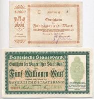 Német Birodalom / Weimari Köztársaság 1923. 5db-os vegyes szükségpénz tétel T:III,III- szakadás
Ger...