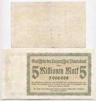 Német Birodalom / Weimari Köztársaság 1923. 5db-os vegyes szükségpénz tétel T:III,III- szakadás
Ger...