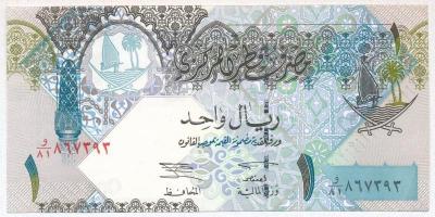 Katar 2003. 1R T:I-,II tűly.
Qatar 2003. 1 Riyal C:AU,XF needle hole
Krause 20