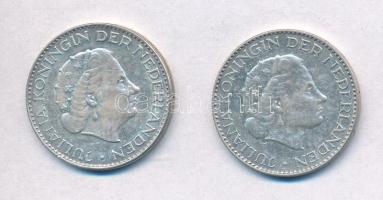 Hollandia 1955-1964. 1G Ag I. Julianna (2x) T:1-,2  Netherlands 1955-1964. 1 Gulden Ag Juliana (2x) C:AU,XF
