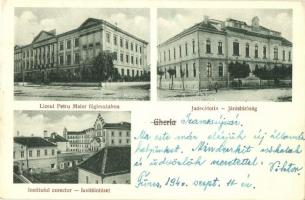 Szamosújvár, Gherla; Liceul Petru Maior, Judecatoria, Institutul corector / Főgimnázium, Járásbíróság, Javítóintézet. Todoran kiadása / grammar school, court, reformatory + 1940 Szamosújvár visszatért So. Stpl. (EK)