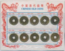 10db-os vegyes kínai replika sor, eredeti csomagolásban T:1- 10pcs of various Chinese replica coins in original packing C:AU
