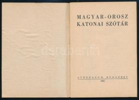 Magyar-orosz katonai szótár. Bp., 1942, Athenaeum, 60 p. Kiadói félvászon-kötés, jó állapotban