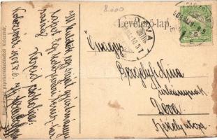 1908 Kolozsvári tenisz társaság / Tennis game. Hungarian art postcard. Letter from  the artist s: Fe...