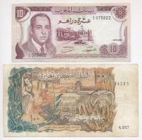 5db-os vegyes algériai és marokkói bankjegy tétel, különböző darabokkal, közte Algéria 1942. 5Fr T:I...