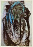 1976 Szántó Piroska album, 12 db színes ofszet, teljes, dedikált, borítón kis gyűrődéssel,40×28 cm