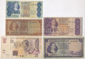 Dél-Afrika ~1970-1990. 1R-20R (9xklf) mind különböző bankjegy T:III,III- South Africa ~1970-1990. 1 Rand - 20 Rand (9xdiff) all different banknotes C:F,VG