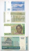 Madagaszkár 1994. 500Fr + 2004. 100A + 200A + 2009. 10.000A T:I-,III Madagascar 1994. 500 Francs + 2004. 100 Ariary + 200 Ariary + 2009. 10.000 Ariary C:AU,F