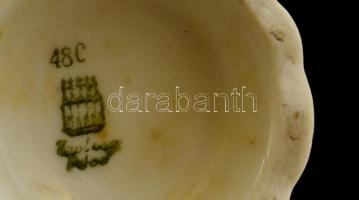 Zsolnay virágmintás porcelán cukortartó és kiöntő, matricás, jelzett, hibátlan, 2 db