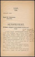 1895 Szabályzat a leltári tárgyak javításának módozatai iránt. Magyar Kir. Államvasutak Igazgatóság....