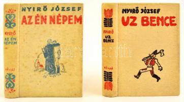 2 Nyírő József kötet: Uz Bence. Bp., (1936), Révai. Kiadói halina-kötésben. Jó állapotban. + Az én népem. Bp., 1935. Révai. Kissé pöttyös halina-kötésben.