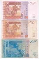 Nyugat-afrikai Államok 2003. 1000Fr-10.000Fr 6db-os vegyes bankjegy tétel T:I-III
West African Stat...