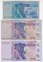 Nyugat-afrikai Államok 2003. 1000Fr-10.000Fr 6db-os vegyes bankjegy tétel T:I-III
West African Stat...