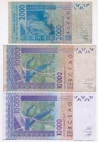 Nyugat-afrikai Államok 2003. 1000Fr-10.000Fr 6db-os vegyes bankjegy tétel T:I-III
West African Stat...