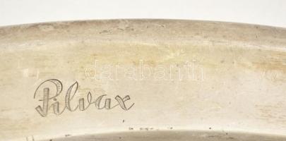 Hacker és Társa alpakka tálca gravírozott "Pilvax" és "Floris cukrászda" felirat...