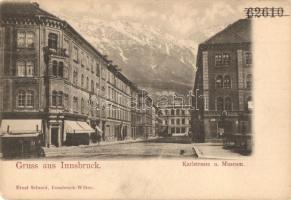 Innsbruck, Karlstrasse und Museum / street view with museum