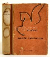 Faludy György: Európai költők antológiája. József Attila emlékének. Bp., (1946), Cserépfalvi, 361+2 p.Második, átdolgozott és bővített kiadás. Kiadói félvászon-kötésben, kiadói papír-védőborítóban, a papírborító ketté szakadt, szakadozott, és a gerince foltos.