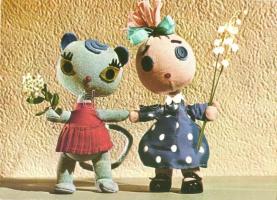 19 db MODERN báb és rajzfilm motívumlap / 19 modern puppet and cartoon films motive postcards