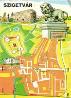 16 db MODERN térképes motívumlap / 16 modern map motive postcards