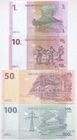 Kongó 1997-2007. 1c-100Fr 8db különböző bankjegy T:I-III
Congo 1997-2007. 1 Centime - 100 Francs 8p...