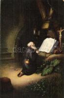 10 db RÉGI Stengel művészlap lithokkal / 10 pre-1945 Stengel art motive postcards with some lithos