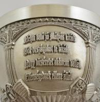 "Nagy Mátyás király" ón kupa, szép állapotban, m: 11,5 cm