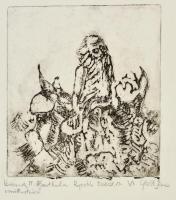 Glöckl János (?-): Vörösmarty: A Szent Ember. Rézkarc, papír, jelzett, 14×13 cm