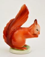 Hollóházi porcelán mókus, kézzel festett, hibátlan, jelzett, m: 14 cm
