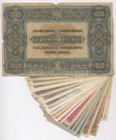 1917-1923. 25db-os korona bankjegy tétel, nagyrészt az 1920-as magyar kiadásból, 20f-1K-2K-10K-20K-5...