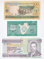 Burundi 1988-2007. 10Fr-100Fr 5db különböző bankjegy + Ruanda 2003. 100Fr T:I Burundi 1988-2007. 10 Francs - 100 Francs 5pcs of different banknotes + Rwanda 2003. 100 Francs C:UNC