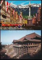 31 db  MODERN osztrák és ázsiai városképes lap két kis leporelloval / 31 modern Austrian and Asian t...