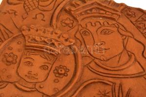 Kovács Margit (1902-1976): Madonna gyermekkel falikép. Terrakotta, jelzett, hibátlan, 20,5×18,5 cm