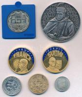 7db-os vegyes külföldi emlékérem és replika tétel, közte Finnország 1997. "ECU / Soumi - Carl G...