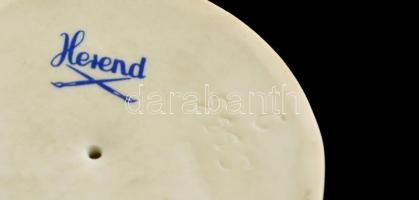 Herendi nyúlpár, kézzel festett, jelzett, kis kopásokkal, m: 5 cm