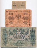 Orosz Birodalom 1909-1947. 5db-os vegyes orosz bankjegy tétel, közte Orosz Polgárháború / Dél-Oroszo...