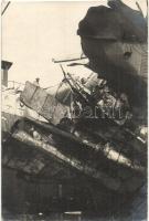 6 db RÉGI Osztrák-magyar sérült hadihajó, fotó képeslapok / 6 pre-1920 K.u.K. Kriegsmarine damaged w...