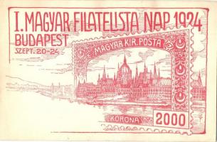 1924 Budapest, I. Magyar Filatelista nap / 1st Hungarian Philatelist Day, So. Stpl s: Lehnert