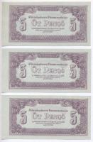 1944. "A Vöröshadsereg Parancsnoksága" 5P (3x) T:I,I-