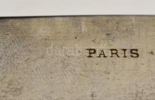 Csontnyelű kés, ezüst(Ag) rátéttel, csont nyélen repedésekkel, h: 31 cm